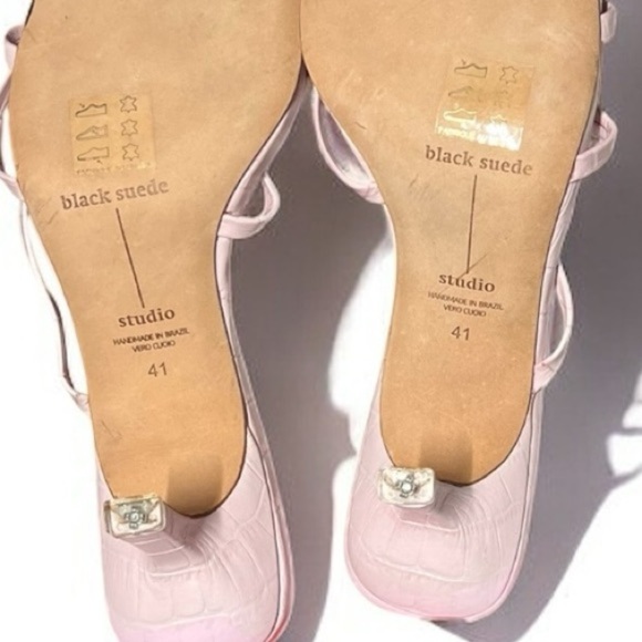 🌻Black Suede Studio Women's Pink Leather Felicity Sandals Size 41 | US Size 10 - Picture 9 of 11